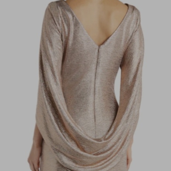 R & M Richards Silver Maxi Slip Dress Ruched Casual - Picture 2 of 5